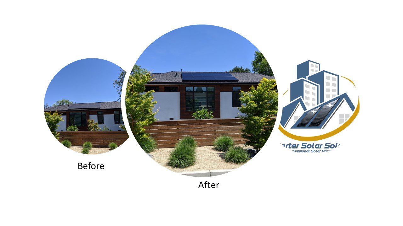Before and after solar panel cleaning result